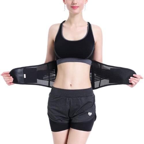 Adult Waist Protection Belt Steel Plate Training Support Adjustable Breathable Hook and Loop Fitness Sports Black Restraint Belt