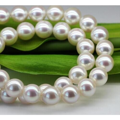 Jewelry Free Shipping Japan Akoya natural seawater pearl necklace imported light glass mirror round 8-8.5MM mother GIFT