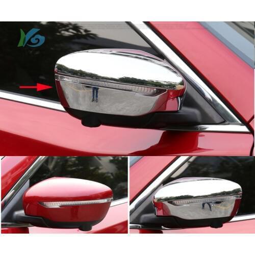 For Nissan Qashqai J11 Rogue X-Trail T32 2014 to 2018 Car Chrome Styling Rearview Mirror Exterior Covers Accessories 2pcs