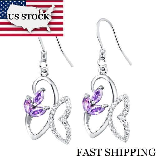 USA STOCK Uloveido Korean Female Cute Butterfly Earrings for Women Bijoux Bague Femme Bijouterie Wedding Gifts New Year R176