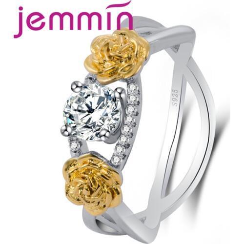 Top New Arrival Luxurious 925 Sterling Silver Flower Ring Women Female Party Wedding Jewelry Fashion Jewelry