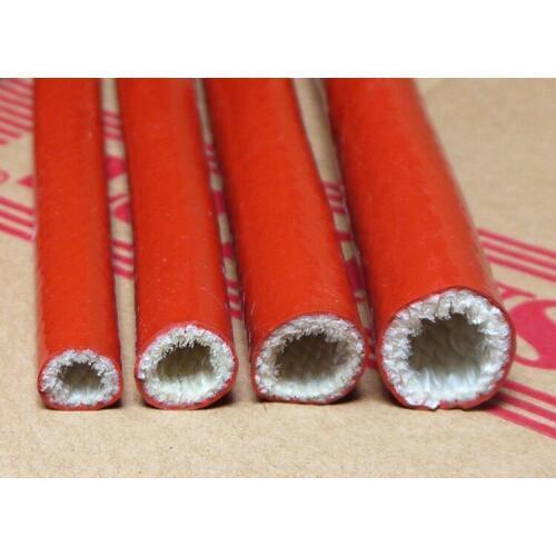 1M 45mm Dia Red High Temperature Resistant Fire Retardant Casing Pipe Cable Sleeve Thicken Insulation Silicone Fiberglass Tube