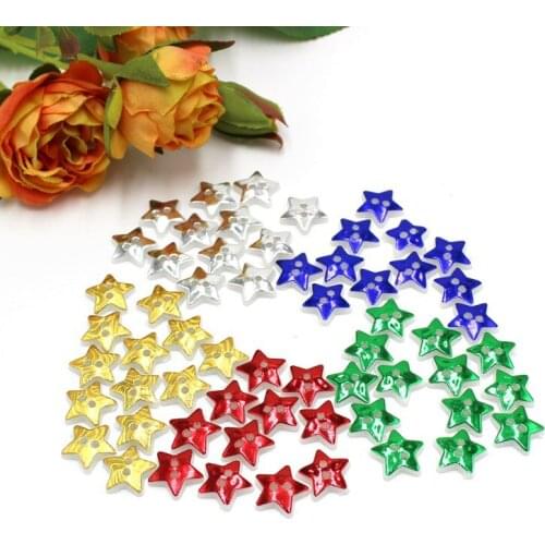 100pcs 13mm Mixed Color star Shape plastic buttons craft scrapbooking Christmas decoration buttons