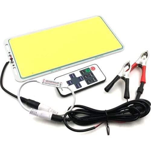 100W Outdoor Camping LED Panel Light with Dimmer Remote Controller 12V Dimmable COB LED Lamp for Car Lighting Indoor House Light