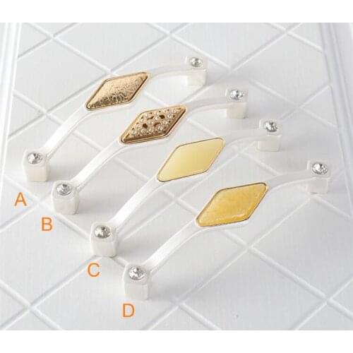 128mm High quality fashion TV cabinet handle Glass diamond furniture handle 5"Decoration hardware handles 3.8"Black dresser pull