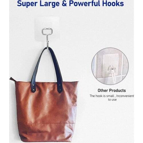 Large Adhesive Hooks Waterproof and Rustproof Wall Hooks for Hanging Heavy Duty Use Bathroom Home and Office 16 Pack