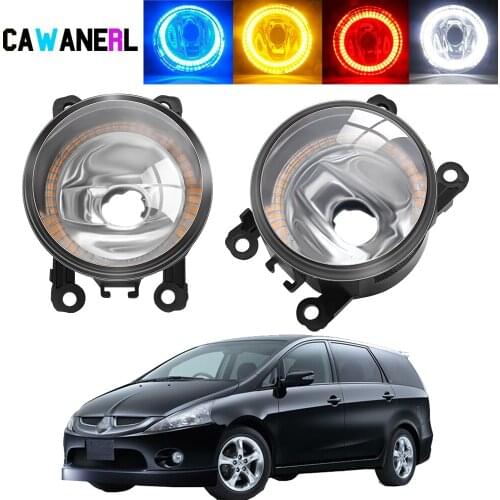 2 X Car Angel Eye Fog Light Assembly Halo Ring Fog Daytime Running Lamp DRL H11 12V For Mitsubishi Grandis NA_W MPV 2004-2011