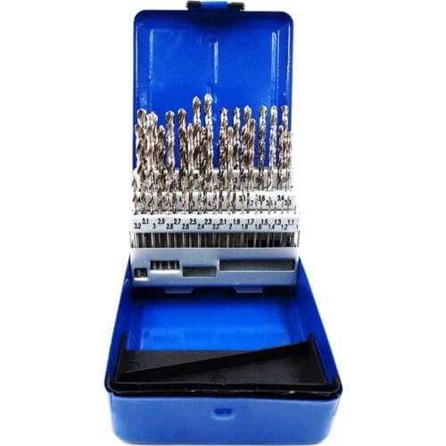 51 Pieces of Straight Shank Twist Drill Set HS-S High Speed Steel Hole Set Drill Bit 1-6mm Straight Shank Twist Drill