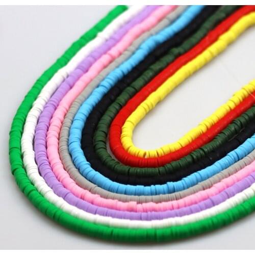 6MM Round Flat Clay Polymer Beads Round Loose Gasket For DIY Handmade Bracelets Necklaces Jewelry Accessories One Piece/Pack