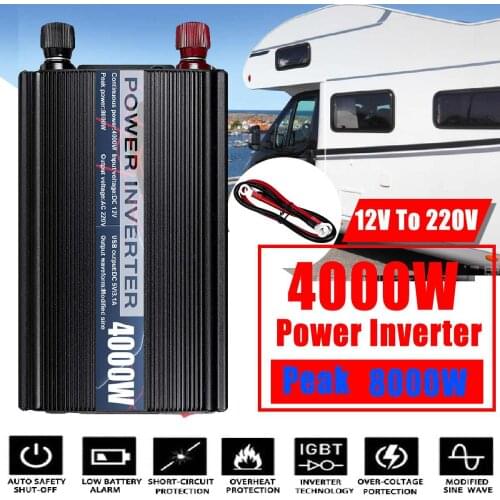 8000W Peak Modified Sine Wave Inverter 4000W Micro Cars Inverter Converter DC 12V 24V To AC 220V Voltage Solar Inverters Convert