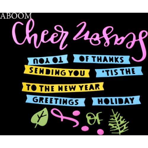 ABOOM Fresh Letter Sets Metal Carbon Leaf Design Die Cut Dies Embossing Stencils Home Decoration Card Making Mold Cutting Dies