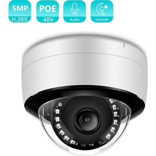 5MP 3MP HD H.265 Audio IP Camera Infrared Night Vision 2.8mm Wide Angle 48V POE 2MP Indoor Video Surveillance Dome Camera ONVIF