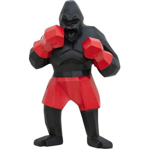 Boxing Big King Kong Resin Modern Geometric Artwork Monkey Sculpture Living Room Home Deco