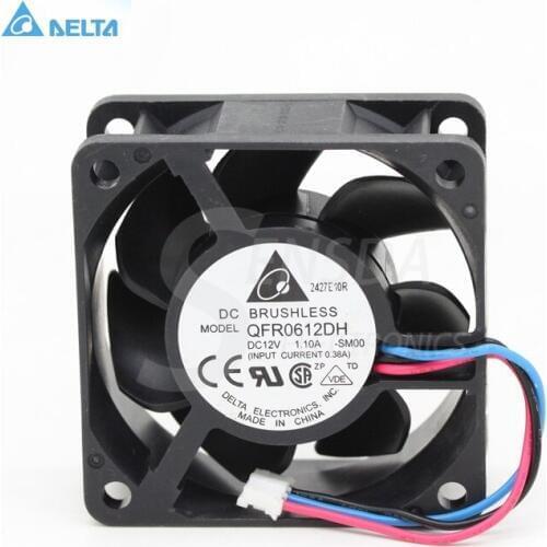 For delta 6CM QFR0612DH 60mm 1.1A DC 12V 3-pin server case axial cooling fans blower