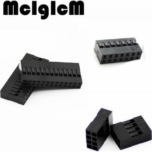 50pcs/lot double row 2.54mm Plastic Dupont Jumper header 2*5P Wire Cable Housing Female Pin dupont head Connector