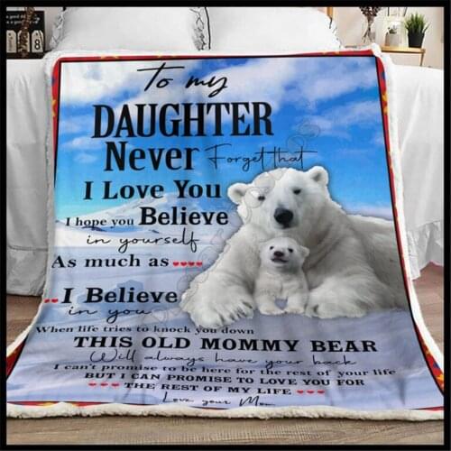 Mommy Bear And Baby Fleece Blanket 3D full printed Wearable Blanket Adults For Kids Warm Sherpa Blanket Drop Shipping