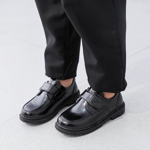 Boys Leather Shoes 2021 British Style School Performance Kids Wedding Flower Baby Party Single Shoes Black Casual Children Shoes