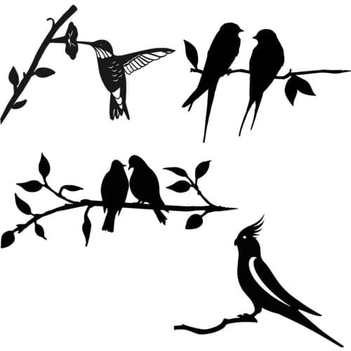 Creative 3D Wrought Iron Metal Bird Silhouettes Vintage Garden Yard Patio Ornament Decor Home Room Background Wall Decoration