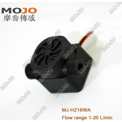 MJ-HZ16WA Plastic Flow Sensor Water Dispensor G3/8" Outside Threads Flow Sensor 0.5-20L/min