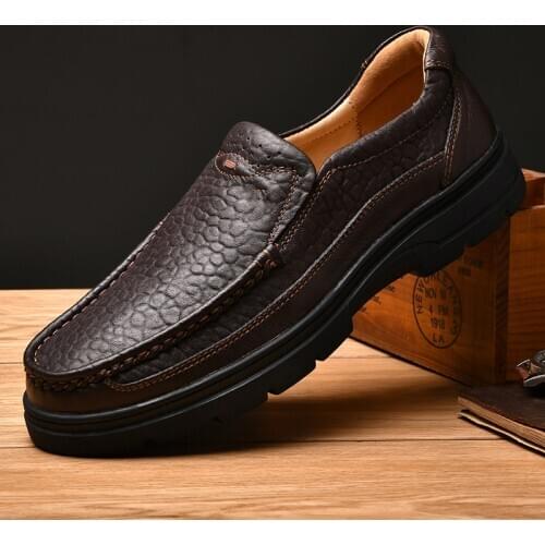 Men Shoes Genuine Leather Shoes Business Formal Shoes Cow Leather Men Loafers Big Size 48