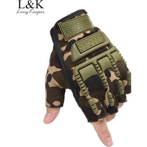 LongKeeper Half Finger Army Military Tactical Gloves Men Women Outdoor Sports Driving Shooting Training Fingerless Glove Guantes