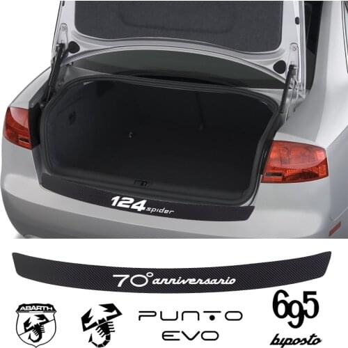 Car Trunk Sticker For FIAT ABarth Scorpione 124 spider 595 Competizione 695 Punto Stilo Accessories Carbon Fiber Protect Decal