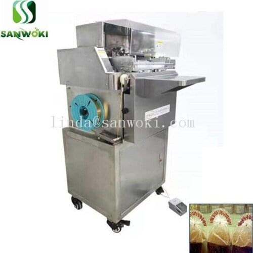 Pneumatic semi-automatic bread Bag sector Tying Machine Plastic Bag Knotting Machine colored ribbon sealing packing machine