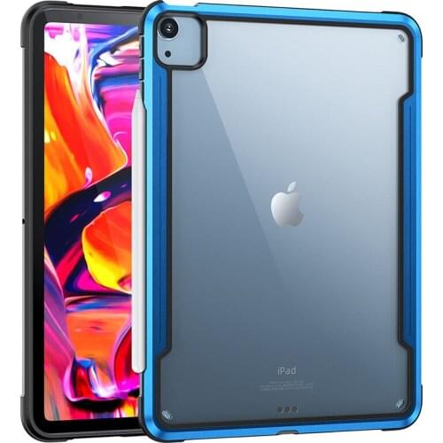 Shockproof Tablet Case for IPad 10.9 Inch Air 4 Metal Flat Protective Cover Transparent Scratch Resistant Shell with Pen Slot