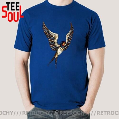 Retrochy Amazing Hip-Hop Streetwear tshirt Tops Tees Swallow Animal Poker Flying Birds T shirt Xmas Christmas Gift Funny t-shirt