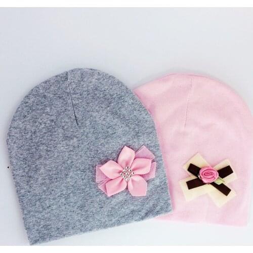 Brand baby girl hat cap bow tie cotton flower beanie for girls Butterfly Knot Melamed bonnet 6 months-3 years