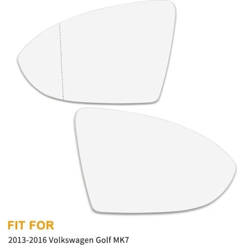 Wide Angle Exterior Mirror Glass Heated With Backing Plate Side Rear View Mirror Glass For 2013-2016 Volkswagen Golf MK7