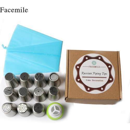 Silicone Kitchen Accessories Icing Piping Cream Pastry Bag 11PCS Steel Nozzle Set DIY Cake Decorating Tips Set Baking Tool