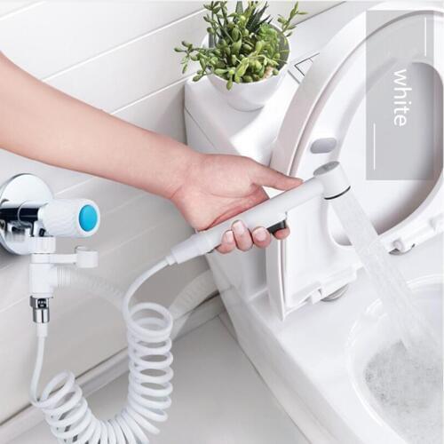 Bidet Faucets Brass and ABS 4 Colors Cold Water Toilet Corner Valve Handheld Hygienic Shower Head Wash Pet Sprayer Airbrush Taps