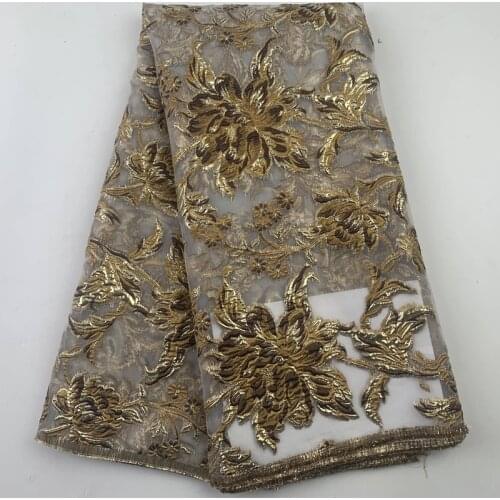 Luxury Fancy Pattern Metallic Jacquard Fabric For Garments And Home Textile Floral Brocade African French Lace Fabric Net Lace