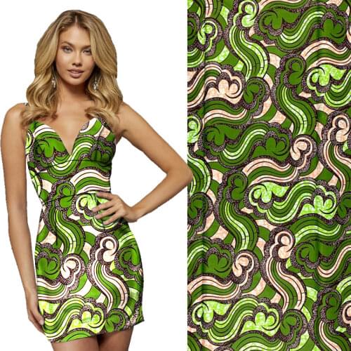 Yellow Guaranteed Real wax print fabric african cotton pagne sewing fabric for dress