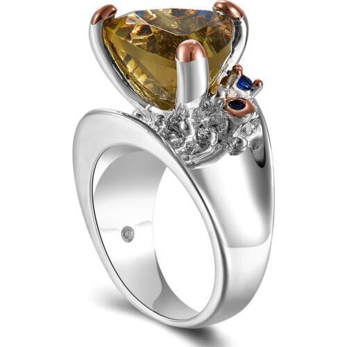 New Trangle Green zirconia women wedding rings Lead Free Setting with AAA Cubic Zirconia Wedding Party rings Drop Shipping