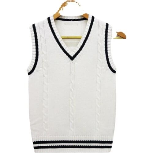 100% Cotton XS-6XL Autumn/winter New Sweaters School Uniform Vest Students School Uniform Young Sweater Vest Sweater Vest Men