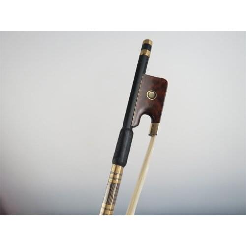 1pcs strong black Carbon fiber viola bow,white bow hair,snakewood frog