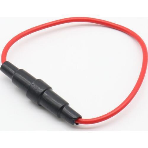 10pcs 5*20mm Glass fuse holder Screw Type 5X20mm with 22 AWG Wire Cable 250V Glass fuse tube fuse casing