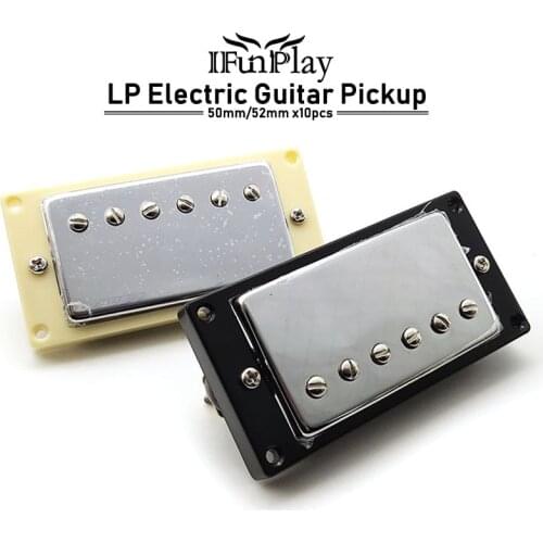 10pcs LP Humbucker Set Electric Guitar Pickup Humbucker Pickup Kit 50mm/52mm with Ring for LP Style Guitar Chrome
