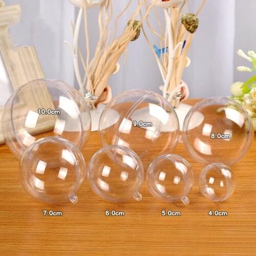 10PCS Christmas Ornaments Clear Balls DIY Plastic Fillable Christmas Tree Decorations Craft Gifts for Wedding Party Decoration