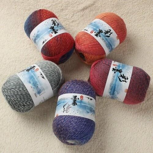 2Pcs / Lot Knit Wool Yarn Color Change Fine Quality Yarn for Kids Baby Eco-friendly Dyed Thick knitting Threads Hand Knit Scarf