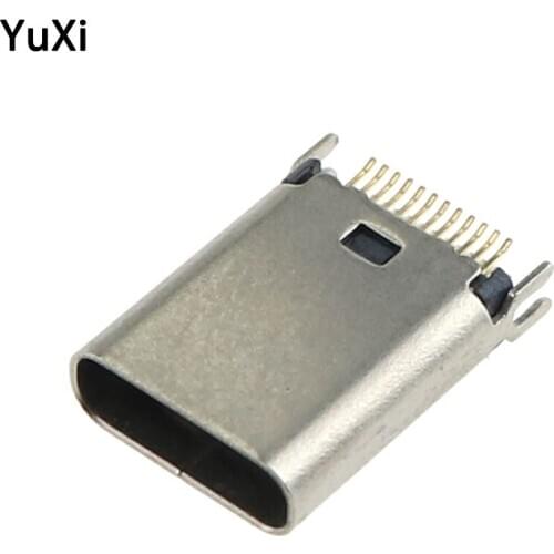 2pcs Micro USB 3.1 Type C Female Port Socket Connector 24pin 180 Degree Vertical PCB High Speed DIY Power Charging Jack