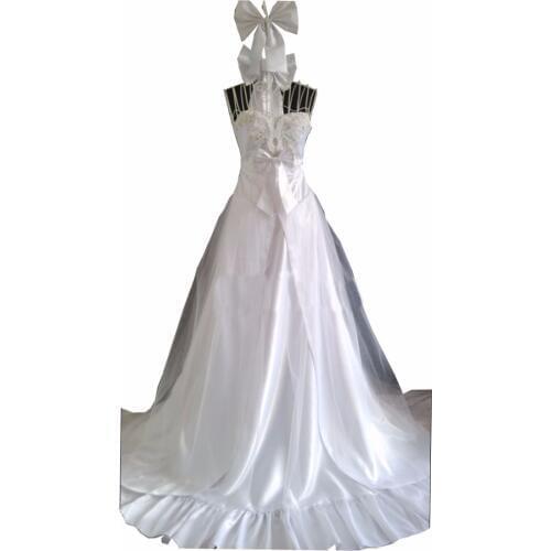 2018 Anime Fate Stay Night Zero Saber Arturia Pendragon Cosplay Costume Cherry Woman White Wedding Dress