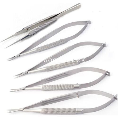 3pcs/set Equipment 12cm Instruments Needle Holder Micro scissors Tweezers Hand Ophthalmic Surgery Tools