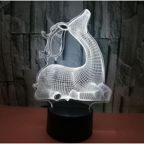 Deer 3d Lamp Colorful Touch Charged Led Visual Table Lamps For Living Room Gift Decoration 3d Table Deco Desk Lamp