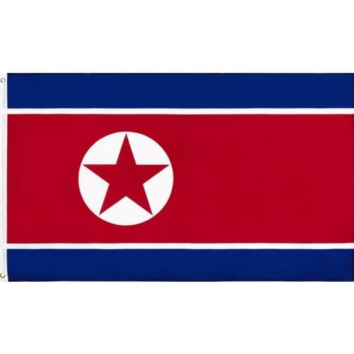 50pcs North Korea Flag 150x90cm Wholesale High Quality Printed Polyester Fabric Korean Country Nation Banners Flying Hanging