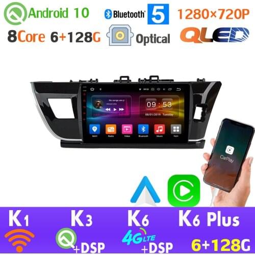 6+128G QLED 1280*720P Android 10 Car GPS Radio For Toyota Corolla Levin E160 E170 E180 AHD 1080P DSP HDMI Head Unit auto CarPlay