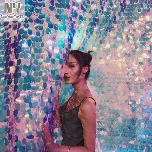 8ft x8ft photo booth props party favors stage backdrop wedding background sequin Seamless shinny silver curtain photography