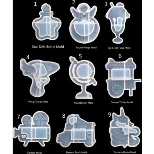 ANGELADY New Handmade Quicksand Pendant Ice Cream Resin Silicone Mold DIY Jewelry Making Tool